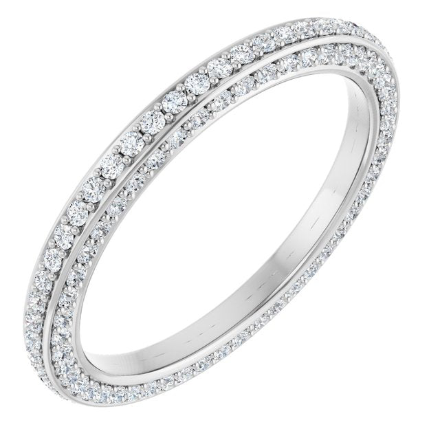 3/4 CTW Natural Diamond Eternity Band, 2 mm, Style 2