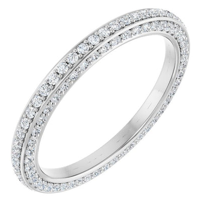 3/4 CTW Natural Diamond Eternity Band, 2 mm, Style 2