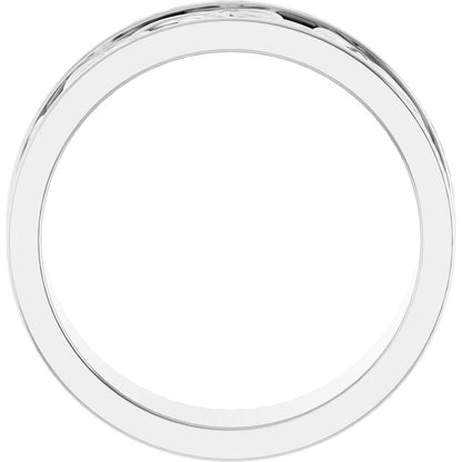 14K White Gold Celtic-Inspired Flat Band