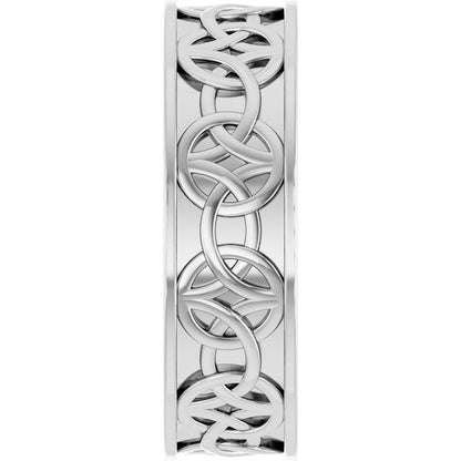 14K White Gold Celtic-Inspired Flat Band