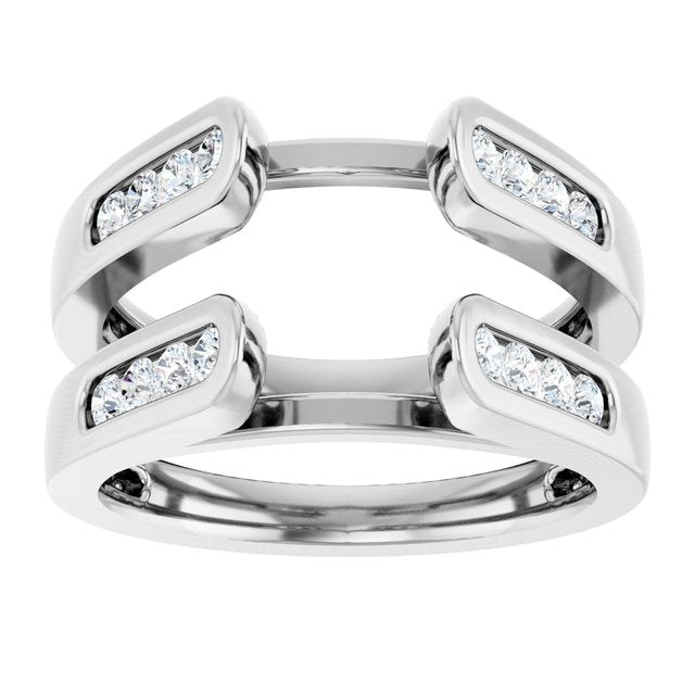 14K White Gold 1/2 CTW Natural Diamond Ring Guard