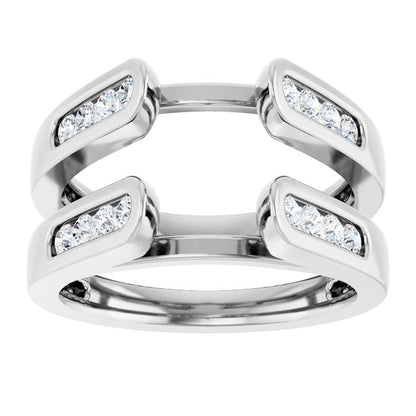 14K White Gold 1/2 CTW Natural Diamond Ring Guard