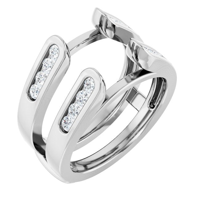 14K White Gold 1/2 CTW Natural Diamond Ring Guard