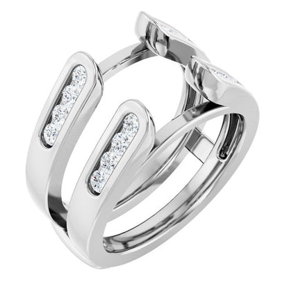 14K White Gold 1/2 CTW Natural Diamond Ring Guard
