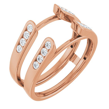 14K Rose Gold 1/4 CTW Natural Diamond Ring Guard