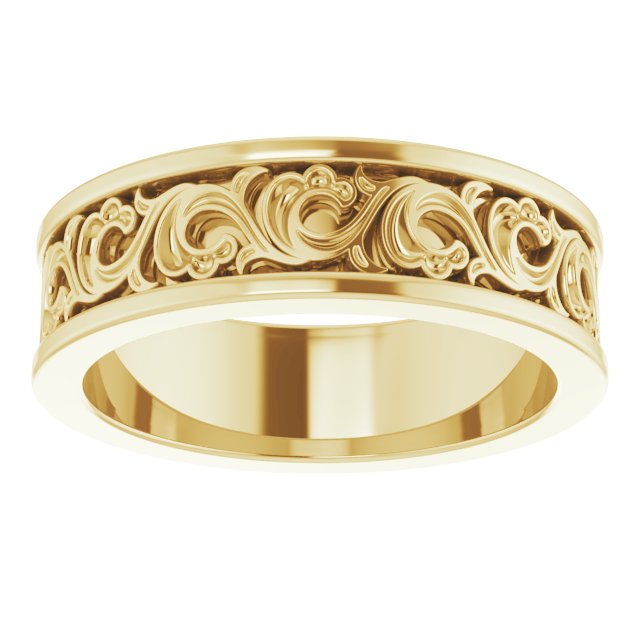 14K Yellow Gold Sculptural Flat Band