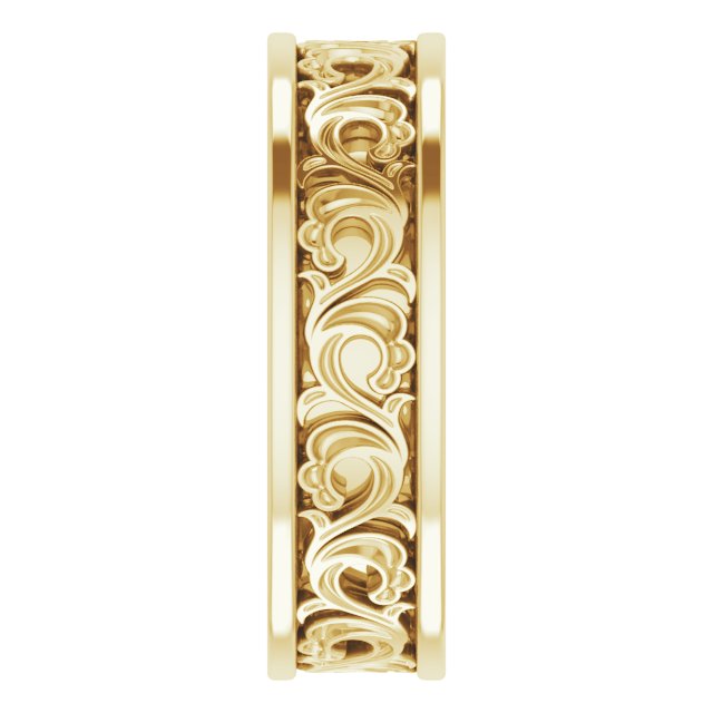 14K Yellow Gold Sculptural Flat Band