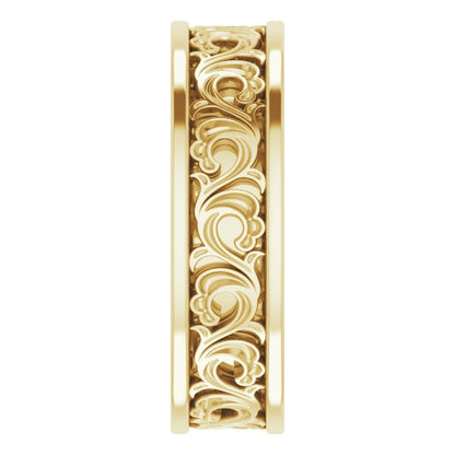 14K Yellow Gold Sculptural Flat Band