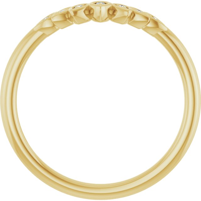 .025 CTW Natural Diamond Floral Contour Band, 4.61 mm