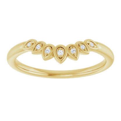 .025 CTW Natural Diamond Floral Contour Band, 4.61 mm