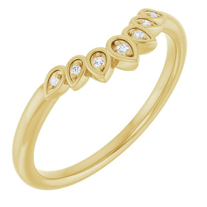 .025 CTW Natural Diamond Floral Contour Band, 4.61 mm