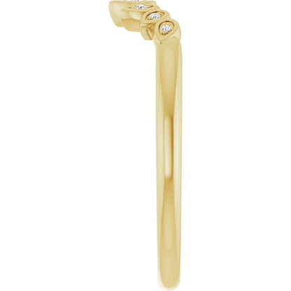 .025 CTW Natural Diamond Floral Contour Band, 4.61 mm