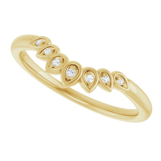 .025 CTW Natural Diamond Floral Contour Band, 4.61 mm