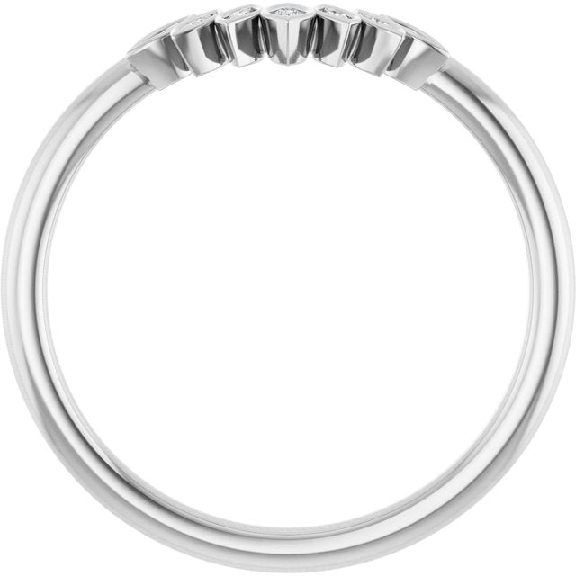 .025 CTW Natural Diamond Floral Contour Band, 5.34 x 11.97 mm
