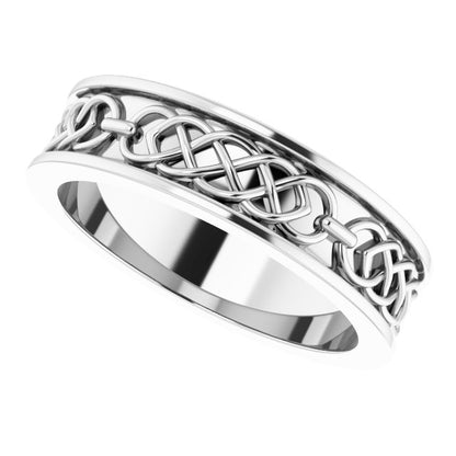 Celtic-Inspired Flat Band, 6 mm