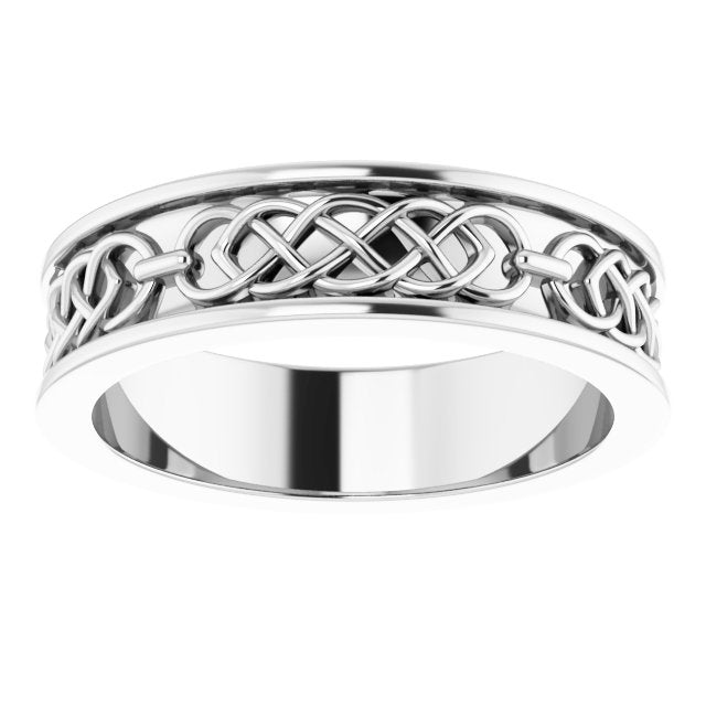 Celtic-Inspired Flat Band, 6 mm