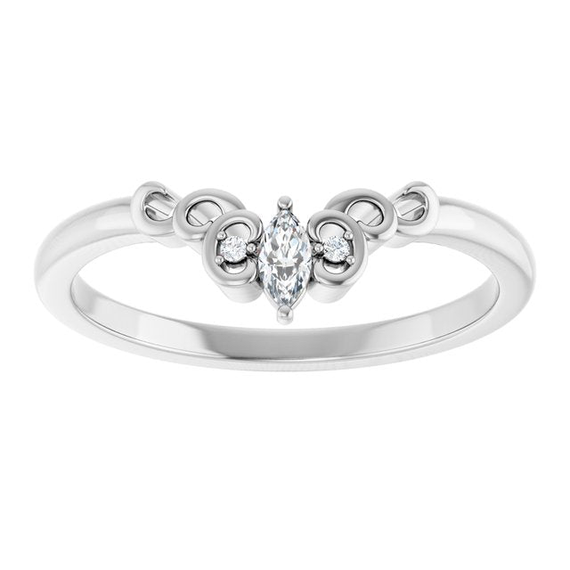 .07 CTW Natural Diamond Sculptural Contour Band