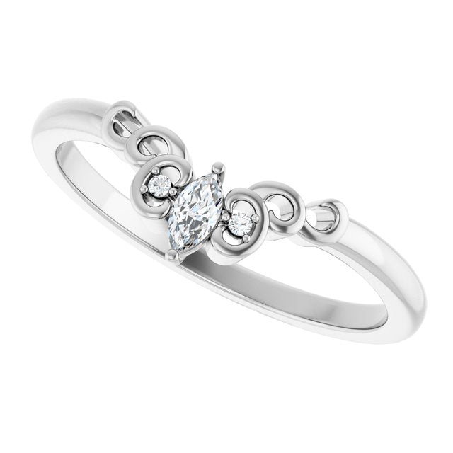 .07 CTW Natural Diamond Sculptural Contour Band