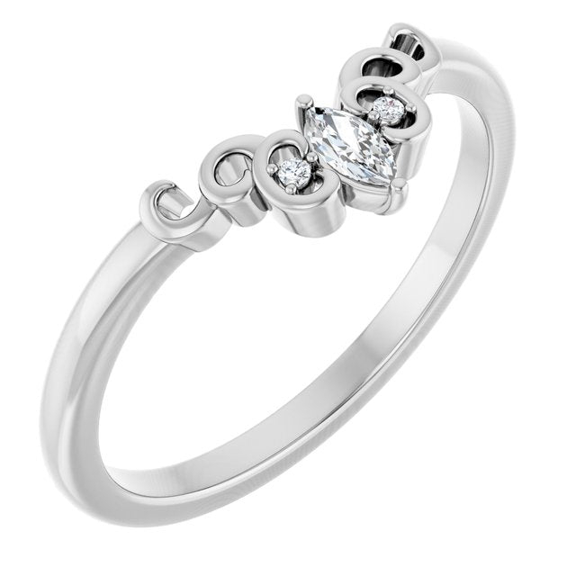 .07 CTW Natural Diamond Sculptural Contour Band