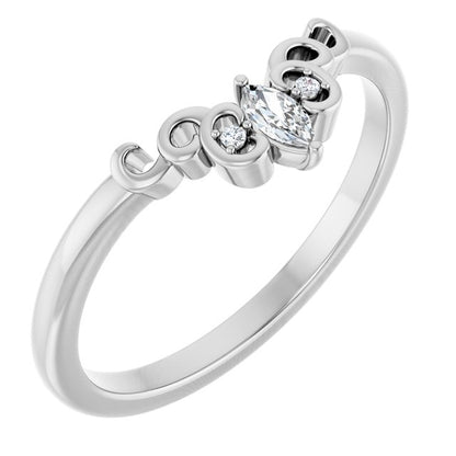 .07 CTW Natural Diamond Sculptural Contour Band