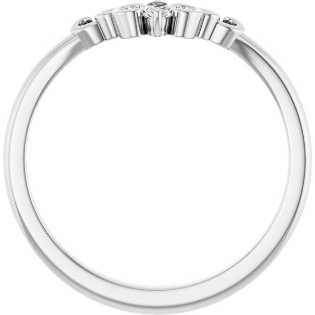 .07 CTW Natural Diamond Sculptural Contour Band