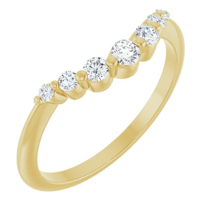 .08 CTW Natural Diamond Contour Band, 16 x 4 mm
