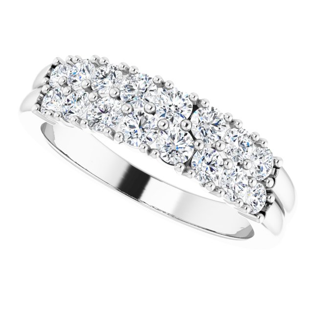 14K White Gold 1 CTW Natural Diamond Anniversary Band, 5.3 mm