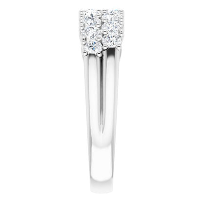 14K White Gold 1 CTW Natural Diamond Anniversary Band, 5.3 mm