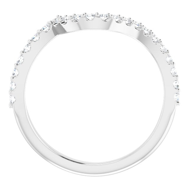 14K White Gold 1/3 CTW Natural Diamond Matching Band, 6.7 x 6.7 mm
