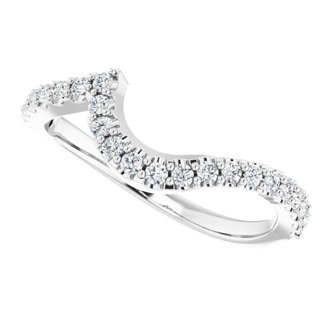 14K White Gold 1/3 CTW Natural Diamond Matching Band, 6.7 x 6.7 mm