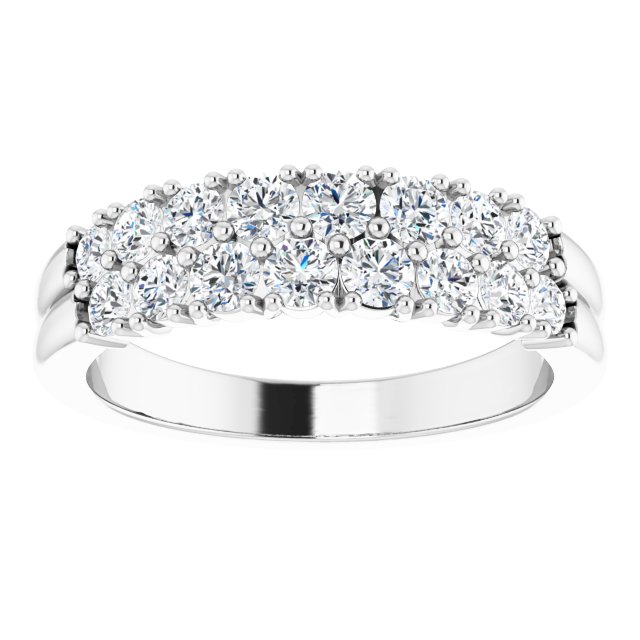 14K White Gold 1 CTW Natural Diamond Anniversary Band, 5.3 mm