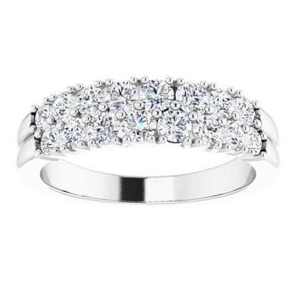 14K White Gold 1 CTW Natural Diamond Anniversary Band, 5.3 mm