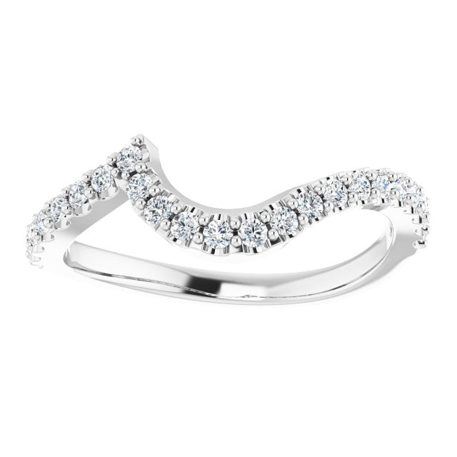 14K White Gold 1/3 CTW Natural Diamond Matching Band, 6.7 x 6.7 mm