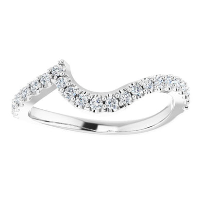14K White Gold 1/3 CTW Natural Diamond Matching Band, 6.7 x 6.7 mm