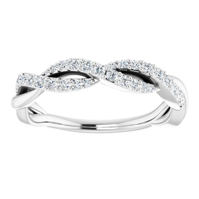 14K White Gold 1/4 CTW Natural Diamond Anniversary Band, 4.05 mm