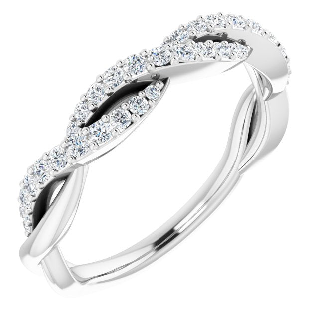 14K White Gold 1/4 CTW Natural Diamond Anniversary Band, 4.05 mm
