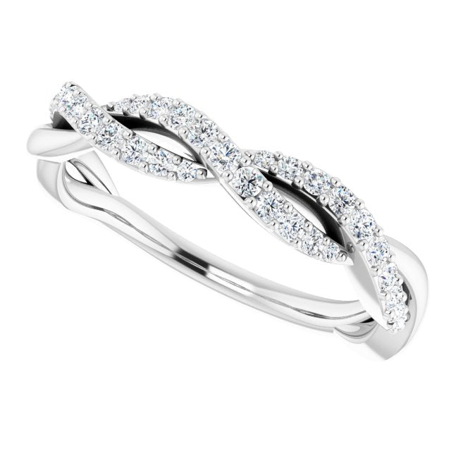14K White Gold 1/4 CTW Natural Diamond Anniversary Band, 4.05 mm