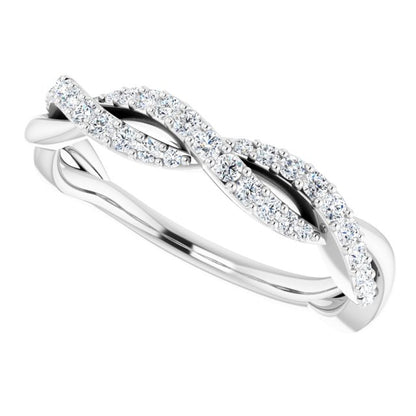 14K White Gold 1/4 CTW Natural Diamond Anniversary Band, 4.05 mm