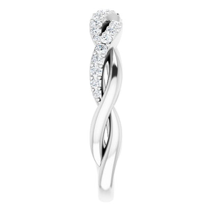 14K White Gold 1/4 CTW Natural Diamond Anniversary Band, 4.05 mm