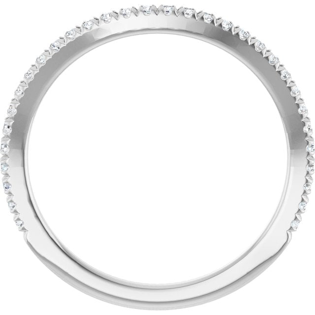 1/5 CTW Natural Diamond French-Set Matching Band, 3.8 mm