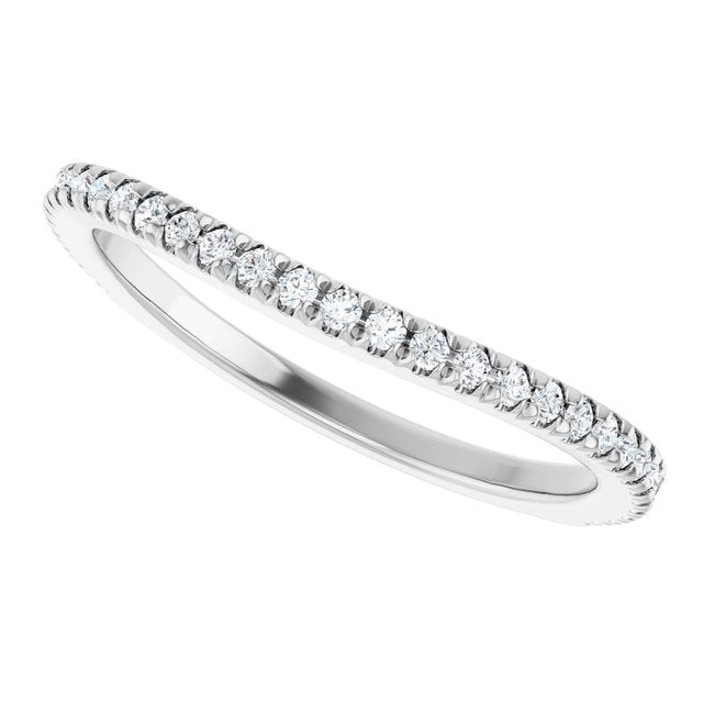 1/5 CTW Natural Diamond French-Set Matching Band, 3.8 mm