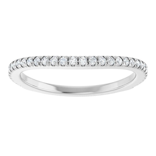 1/5 CTW Natural Diamond French-Set Matching Band, 3.8 mm