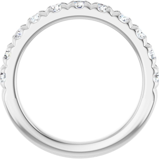 1 CTW Natural Diamond French-Set Anniversary Band, 3.4 mm