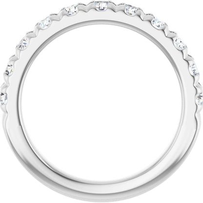 1 CTW Natural Diamond French-Set Anniversary Band, 3.4 mm