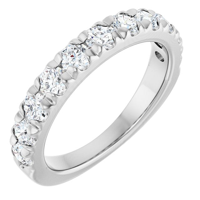 1 CTW Natural Diamond French-Set Anniversary Band, 3.4 mm