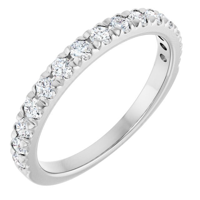 3/8 CTW Natural Diamond French-Set Anniversary Band, 2.4 mm