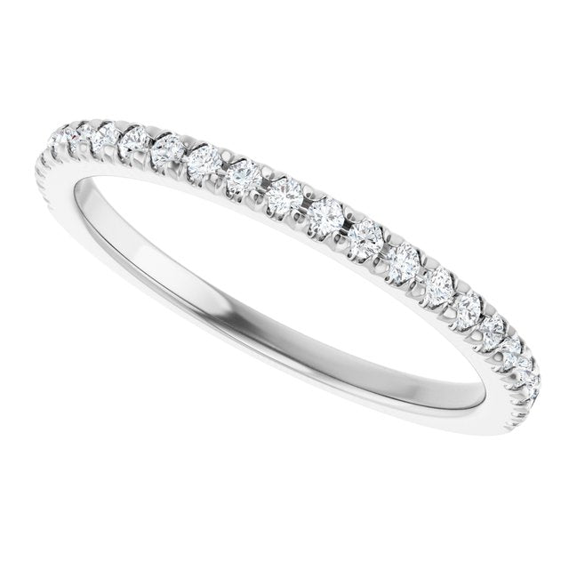 Platinum 1/5 CTW Natural Diamond French-Set Anniversary Band
