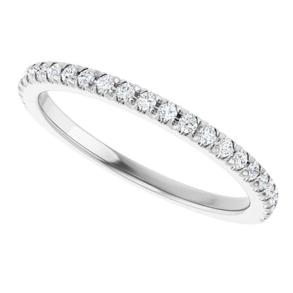 Platinum 1/5 CTW Natural Diamond French-Set Anniversary Band