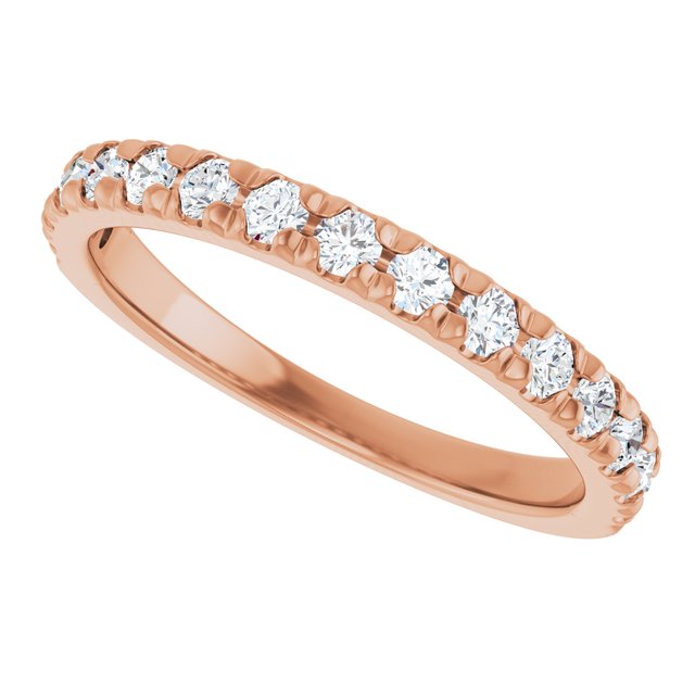 14K Rose Gold Natural Multi-Gemstone French-Set Anniversary Band