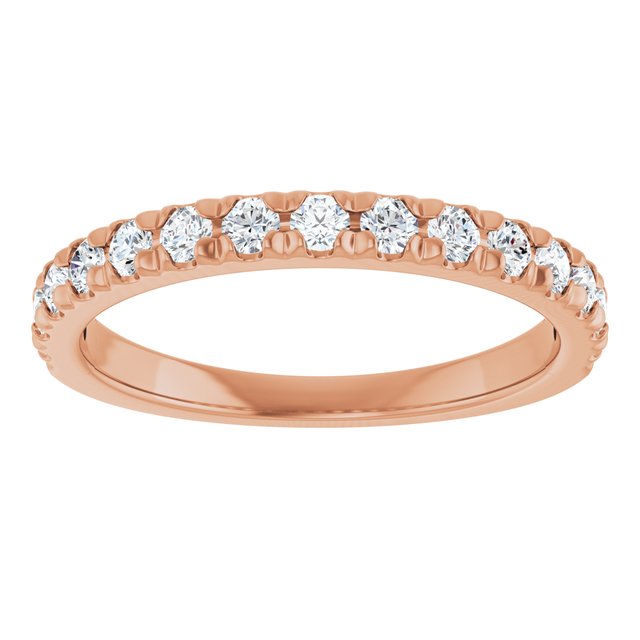 14K Rose Gold Natural Multi-Gemstone French-Set Anniversary Band